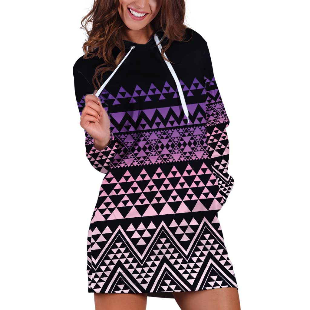 Maori Niho Taniwha Te Wheiao Hoodie Dress Waiporoporo - Polynesian Pride