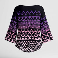 Maori Niho Taniwha Te Wheiao Kimono Sleeve Blouse Waiporoporo - Polynesian Pride