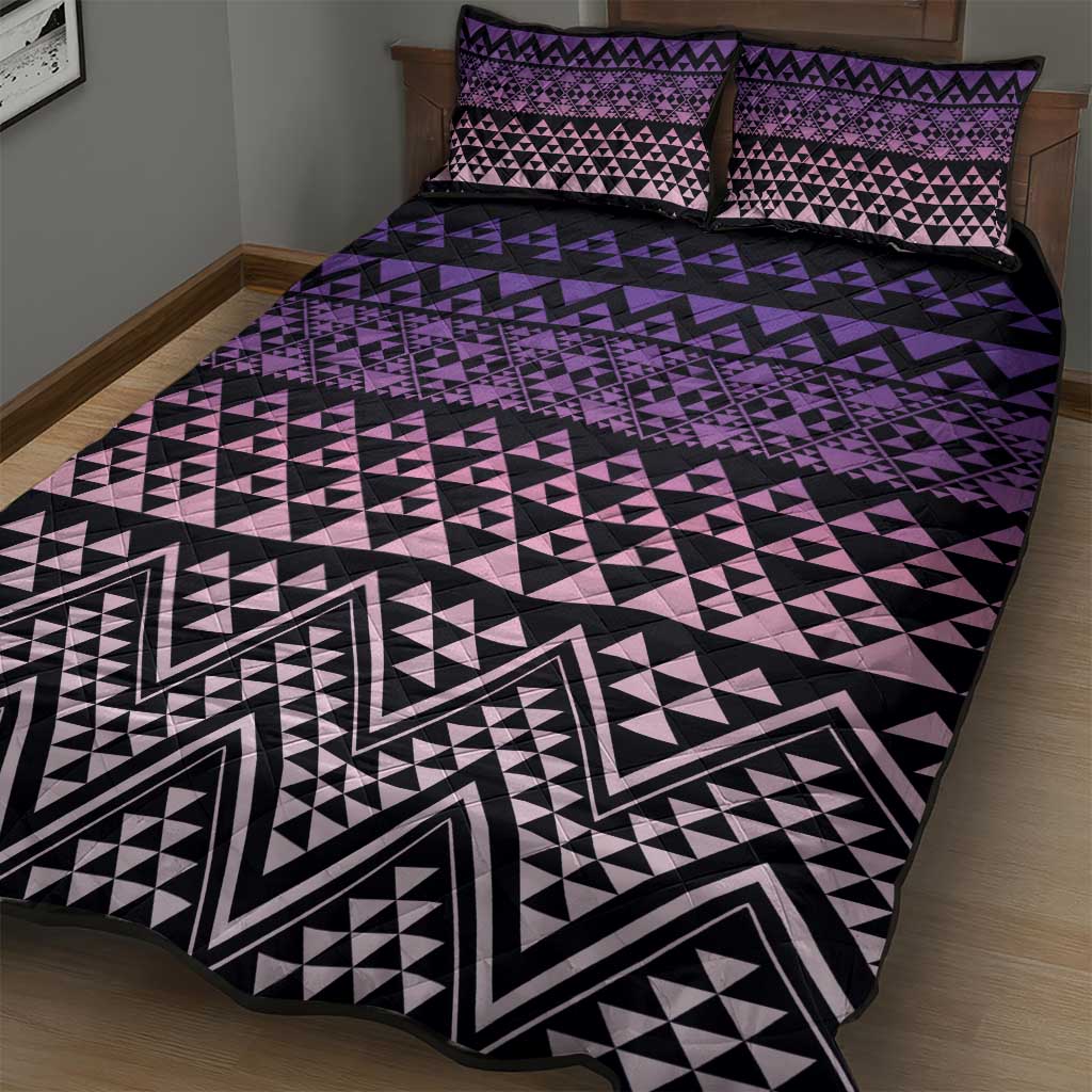 Maori Niho Taniwha Te Wheiao Quilt Bed Set Waiporoporo - Polynesian Pride