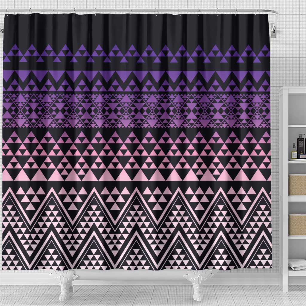 Maori Niho Taniwha Te Wheiao Shower Curtain Waiporoporo - Polynesian Pride