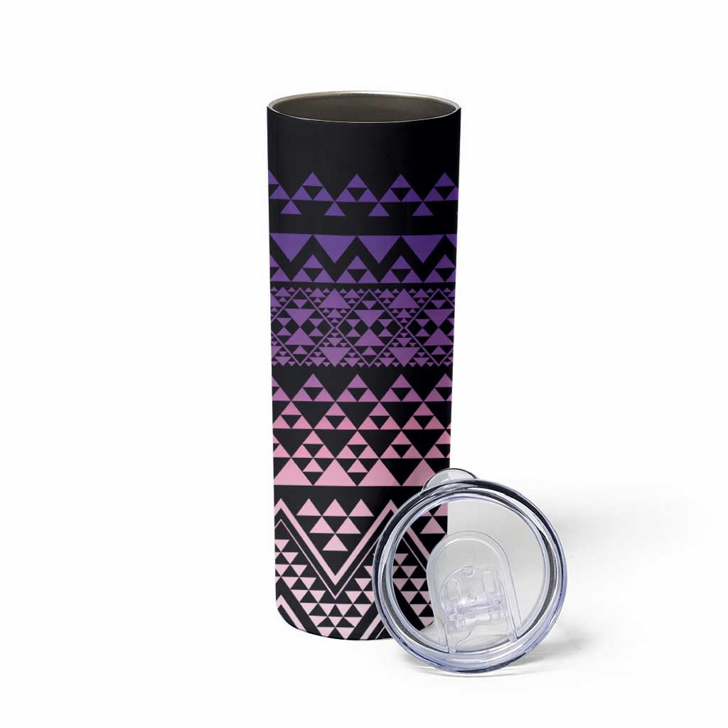 Maori Niho Taniwha Te Wheiao Skinny Tumbler Waiporoporo - Polynesian Pride