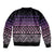 Maori Niho Taniwha Te Wheiao Sleeve Zip Bomber Jacket Waiporoporo - Polynesian Pride
