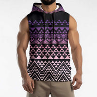 Maori Niho Taniwha Te Wheiao Sleeveless Hoodie Waiporoporo - Polynesian Pride