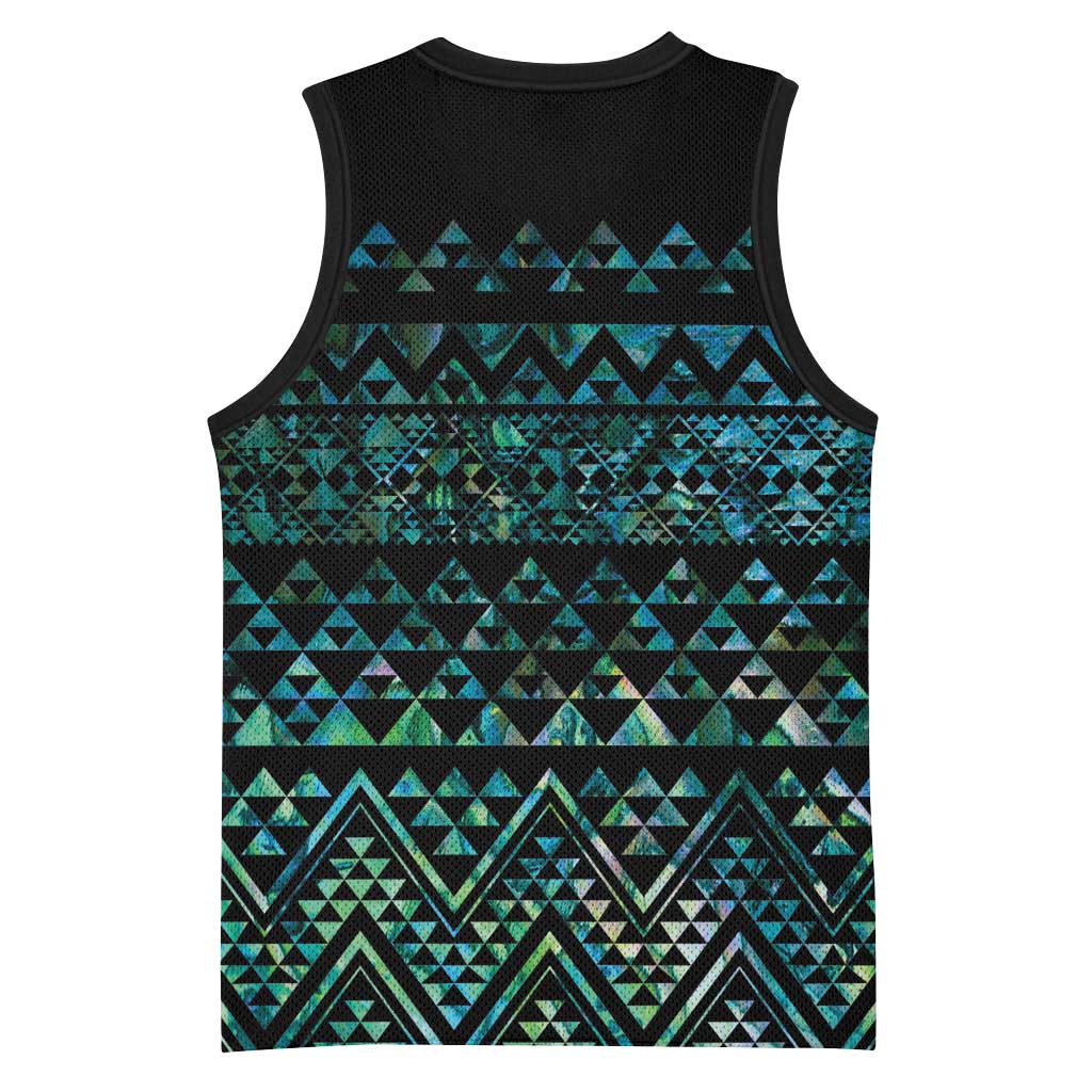 Maori Niho Taniwha Te Wheiao Basketball Jersey Paua Shell - Polynesian Pride