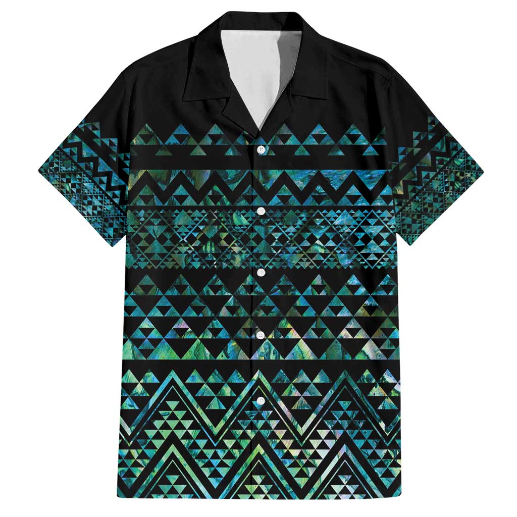 Maori Niho Taniwha Te Wheiao Family Matching Long Sleeve Bodycon Dress and Hawaiian Shirt Paua Shell - Polynesian Pride