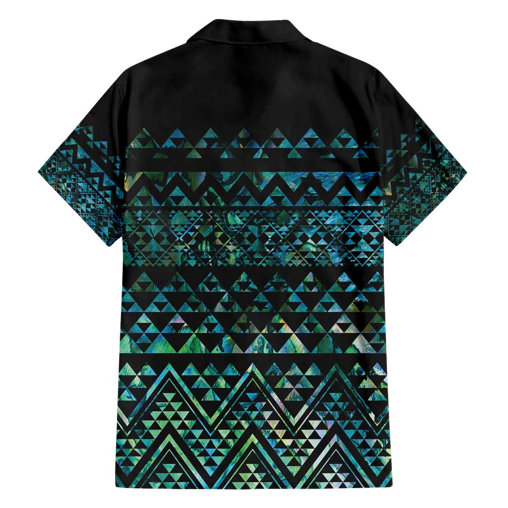 Maori Niho Taniwha Te Wheiao Family Matching Short Sleeve Bodycon Dress and Hawaiian Shirt Paua Shell - Polynesian Pride