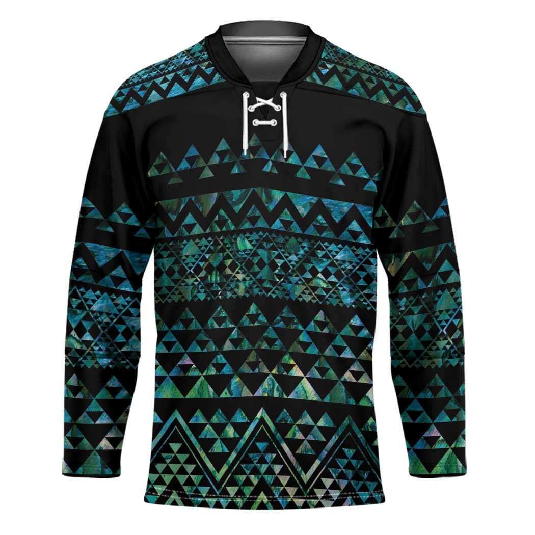 Maori Niho Taniwha Te Wheiao Hockey Jersey Paua Shell - Polynesian Pride