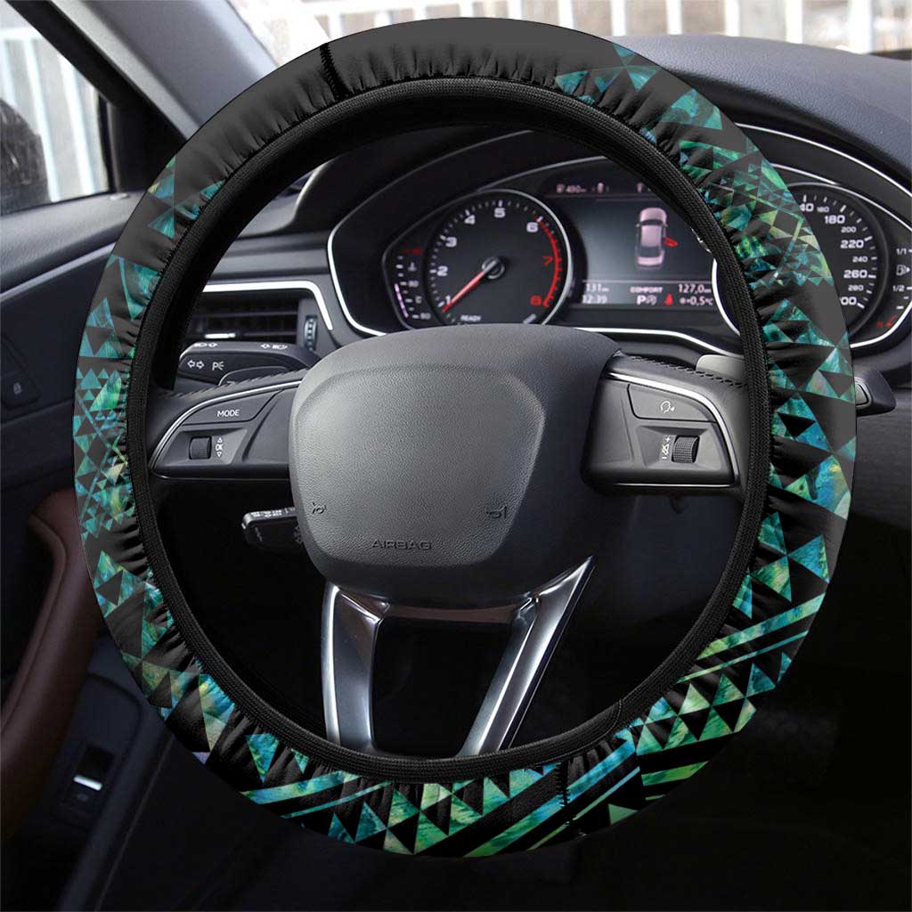 Maori Niho Taniwha Te Wheiao Steering Wheel Cover Paua Shell - Polynesian Pride
