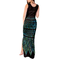 Maori Niho Taniwha Te Wheiao Tank Maxi Dress Paua Shell - Polynesian Pride