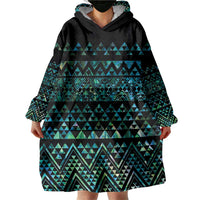 Maori Niho Taniwha Te Wheiao Wearable Blanket Hoodie Paua Shell - Polynesian Pride
