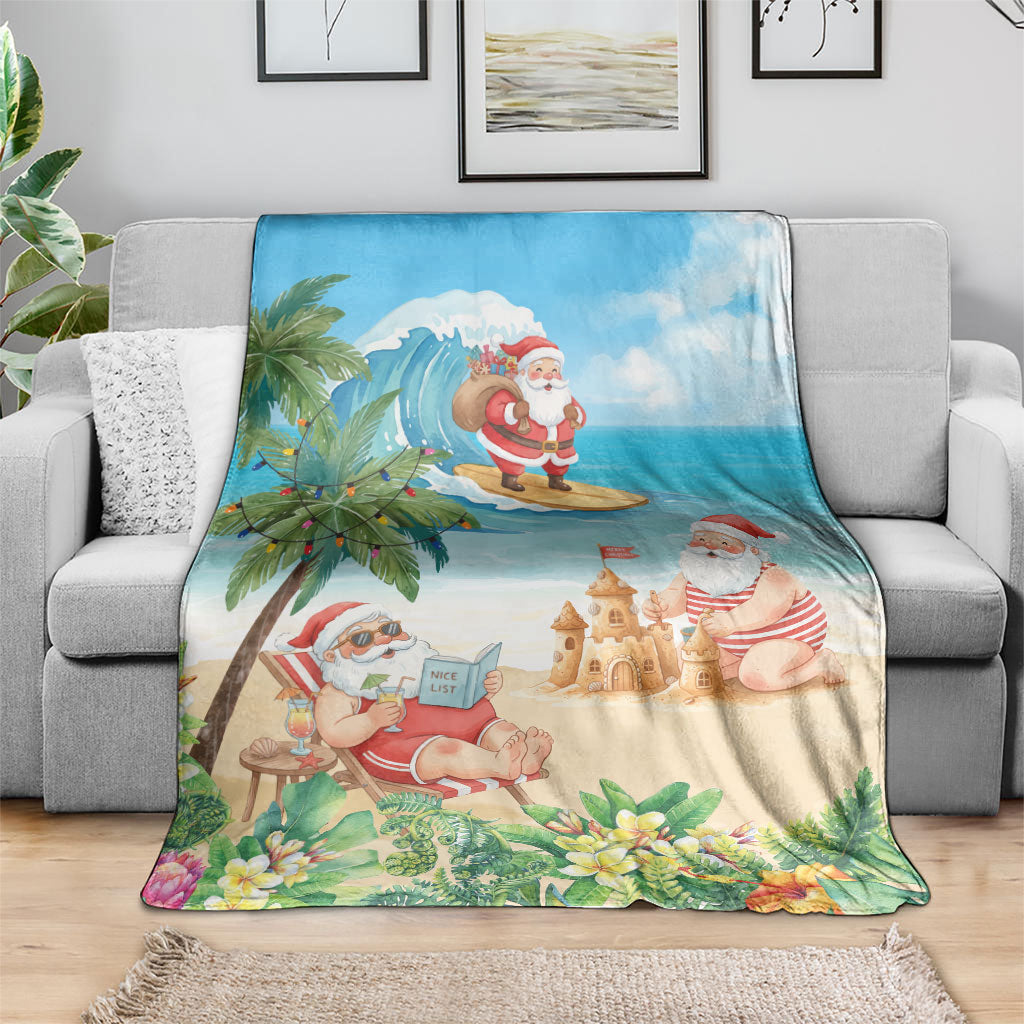 Tropical Christmas Funny Santa Blanket Beach Vacation LT7 - Polynesian Pride
