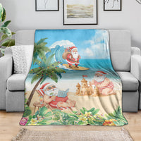 Tropical Christmas Funny Santa Blanket Beach Vacation LT7 - Polynesian Pride
