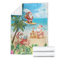 Tropical Christmas Funny Santa Blanket Beach Vacation LT7 - Polynesian Pride