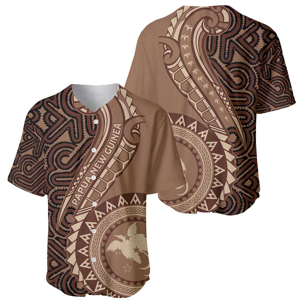 Papua New Guinea Oro Tapa Motif Baseball Jersey Classic LT7 - Polynesian Pride