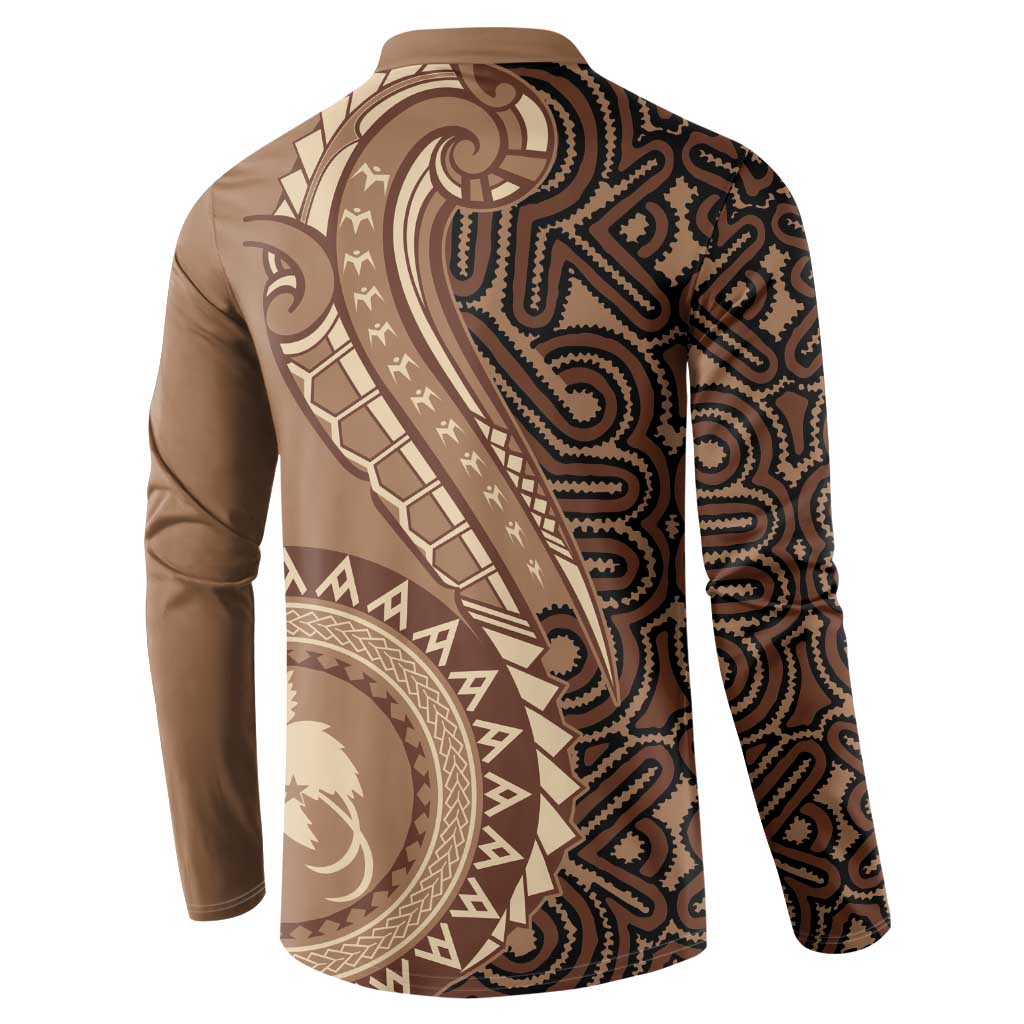Papua New Guinea Oro Tapa Motif Button Sweatshirt Classic