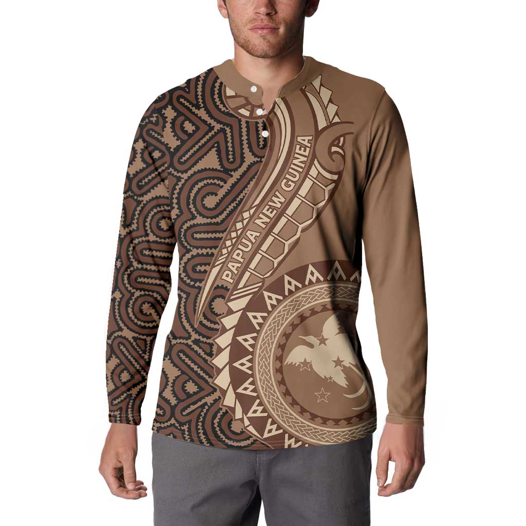 Papua New Guinea Oro Tapa Motif Button Sweatshirt Classic