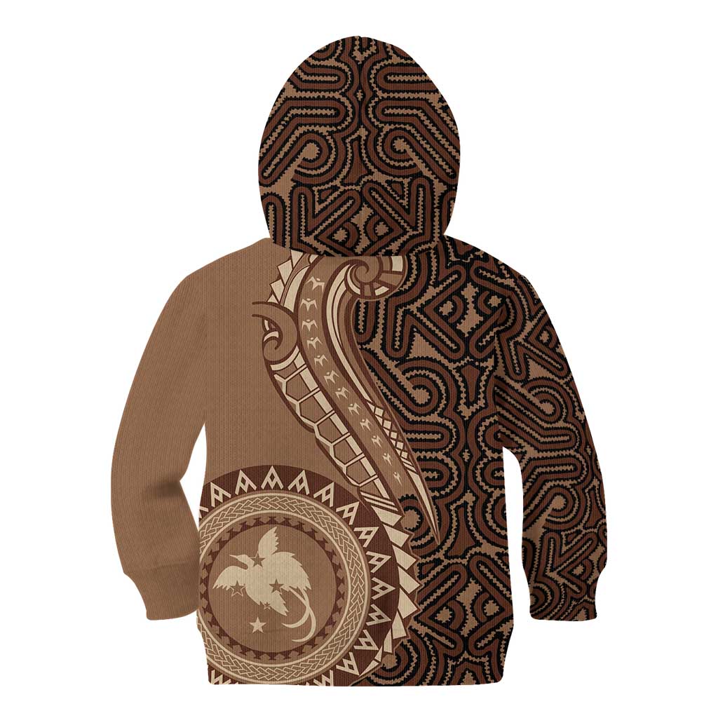 Papua New Guinea Oro Tapa Motif Kid Hoodie Classic LT7 - Polynesian Pride