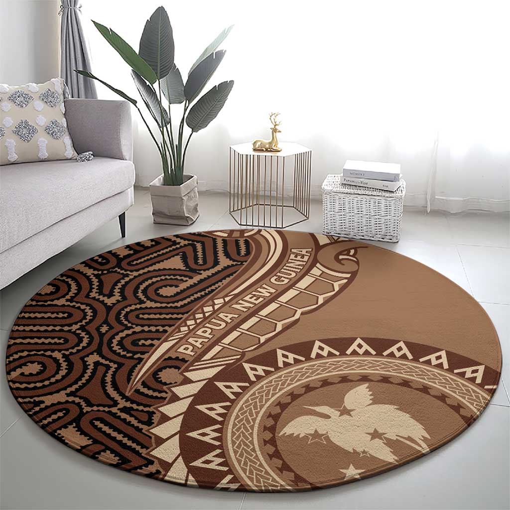 Papua New Guinea Oro Tapa Motif Round Carpet Classic LT7 - Polynesian Pride