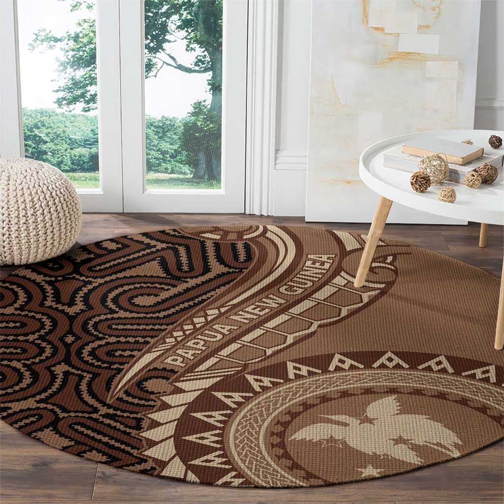 Papua New Guinea Oro Tapa Motif Round Carpet Classic LT7 - Polynesian Pride