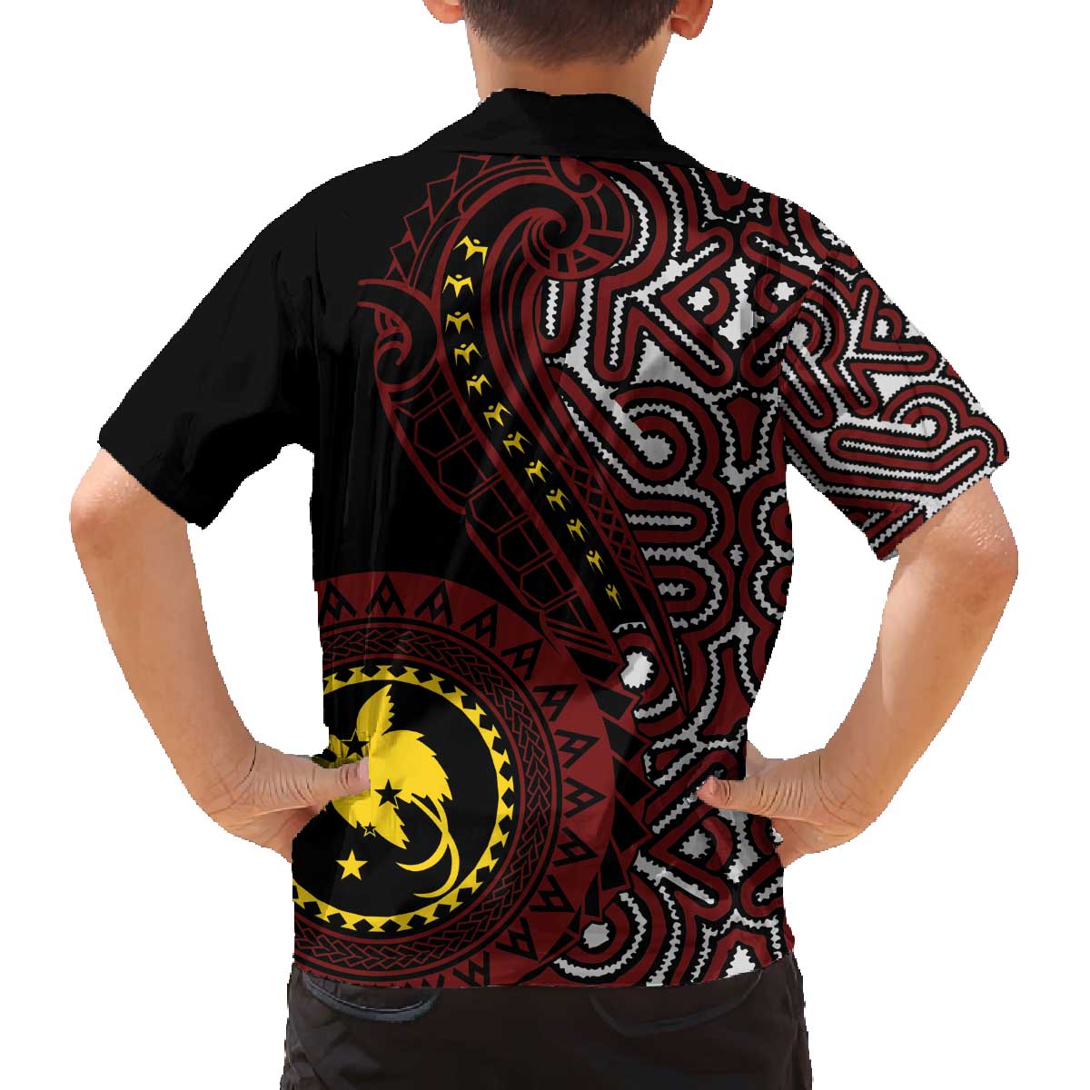 Papua New Guinea Oro Tapa Motif Family Matching Off The Shoulder Long Sleeve Dress and Hawaiian Shirt Special