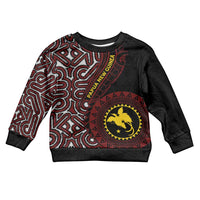 Papua New Guinea Oro Tapa Motif Kid Ugly Christmas Sweater Special LT7 Kid Black - Polynesian Pride