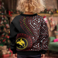 Papua New Guinea Oro Tapa Motif Kid Ugly Christmas Sweater Special LT7 - Polynesian Pride