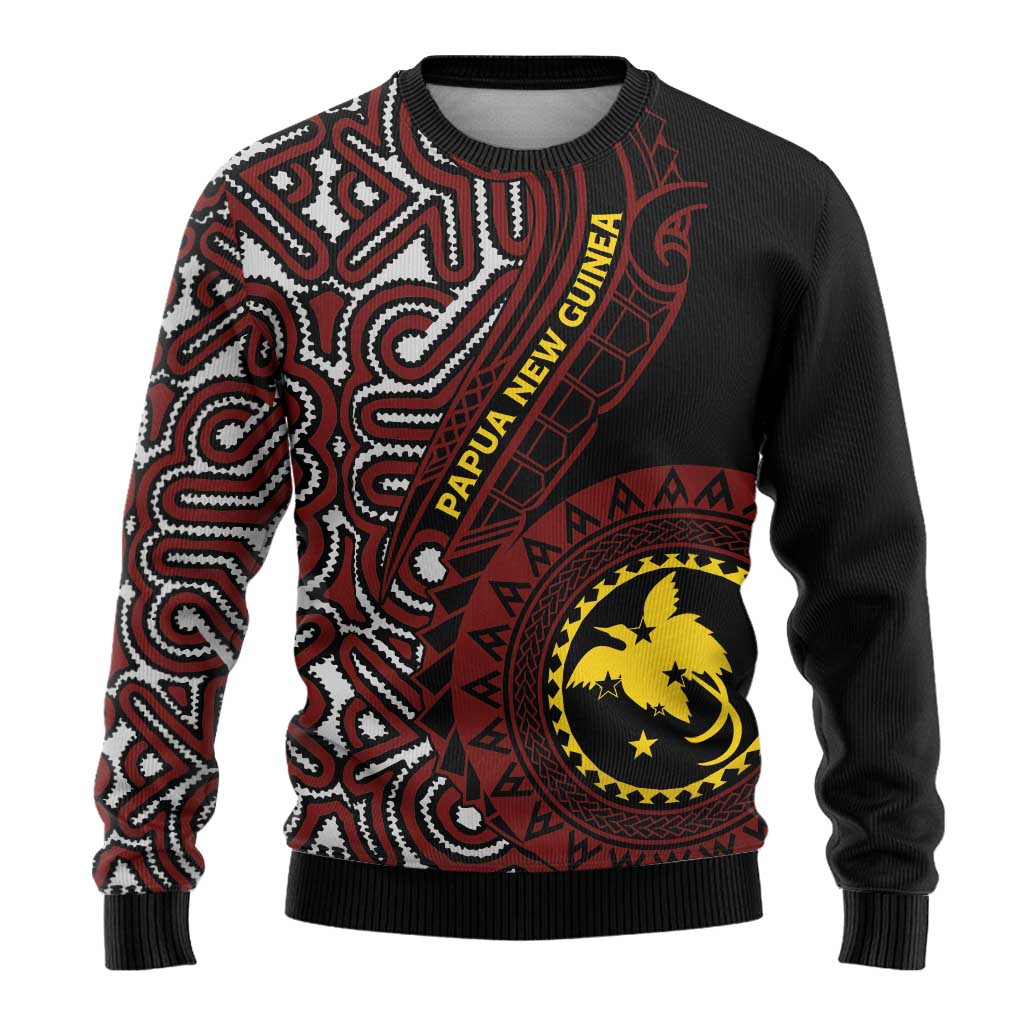 Papua New Guinea Oro Tapa Motif Ugly Christmas Sweater Special LT7 - Polynesian Pride