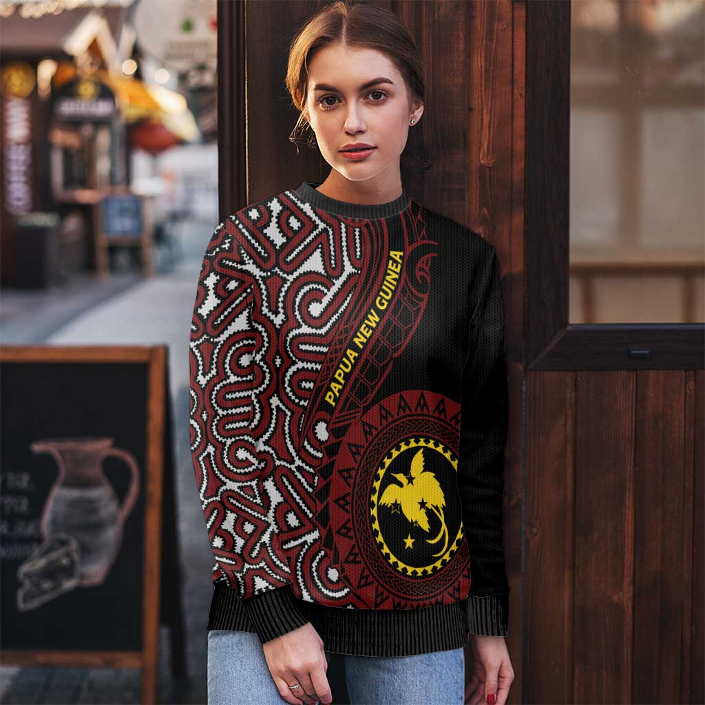 Papua New Guinea Oro Tapa Motif Ugly Christmas Sweater Special LT7 - Polynesian Pride