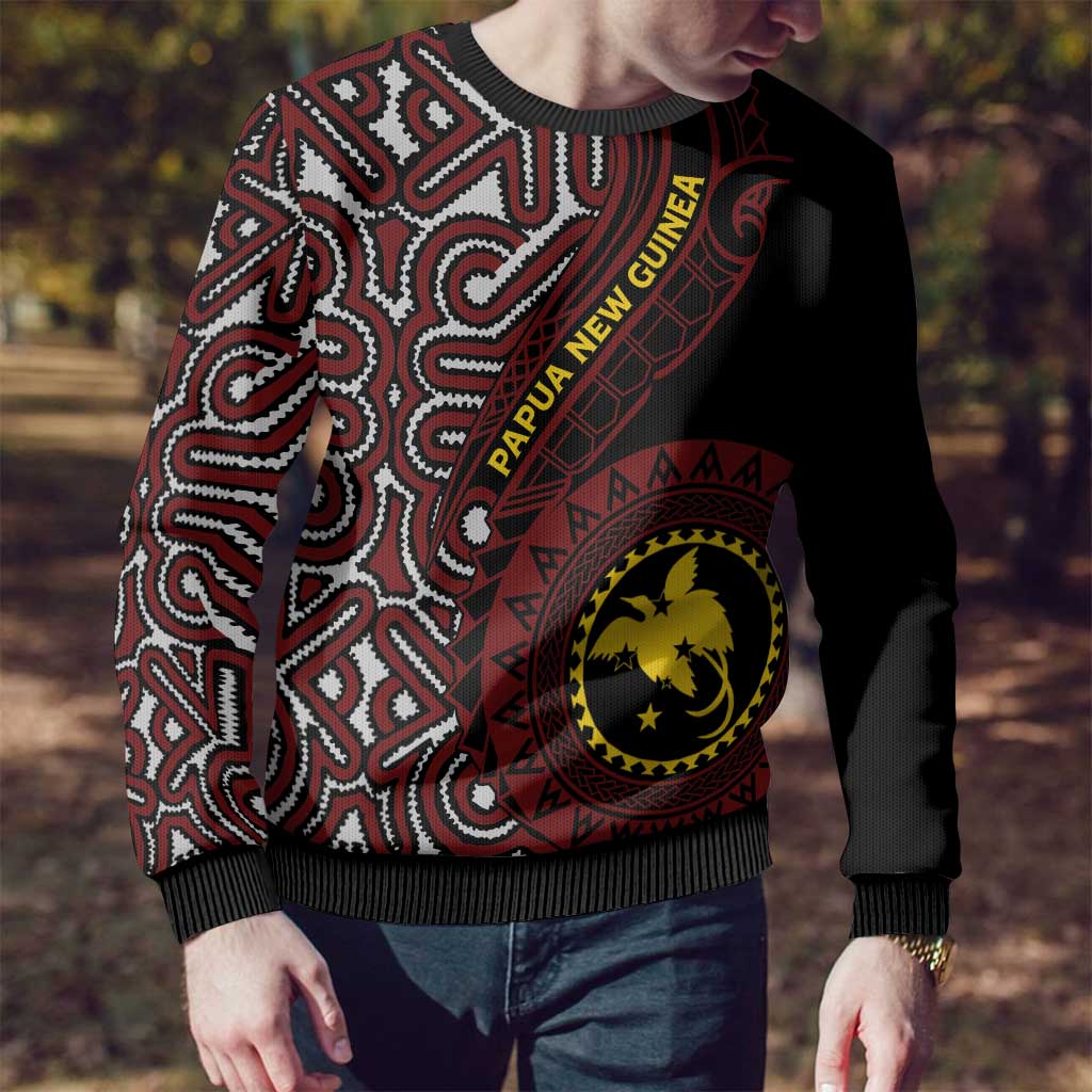 Papua New Guinea Oro Tapa Motif Ugly Christmas Sweater Special LT7 - Polynesian Pride