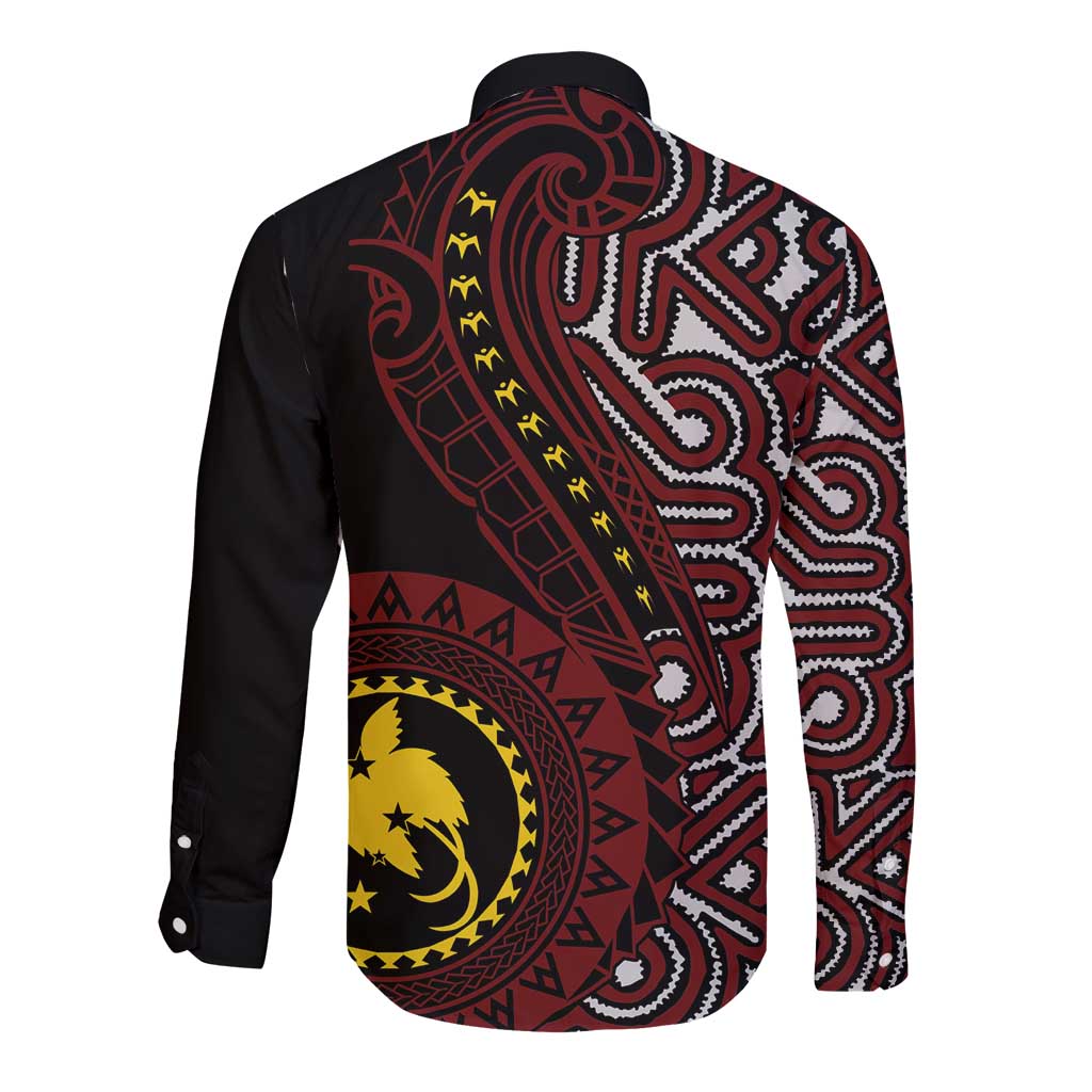 Papua New Guinea Oro Tapa Motif Long Sleeve Button Shirt Special