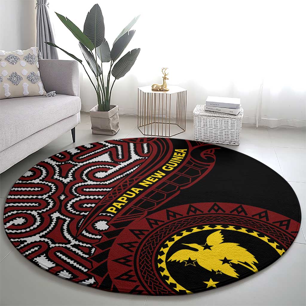 Papua New Guinea Oro Tapa Motif Round Carpet Special LT7 - Polynesian Pride
