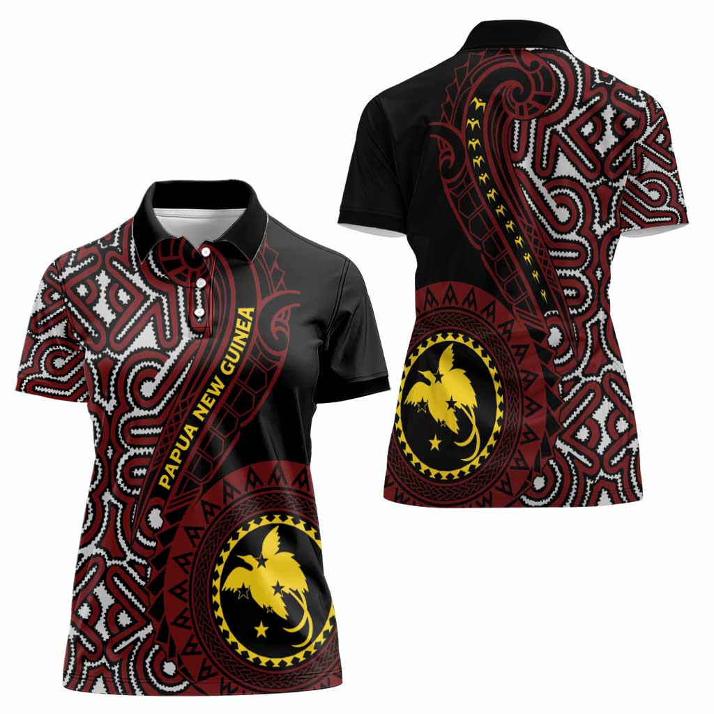 Papua New Guinea Oro Tapa Motif Women Polo Shirt Special