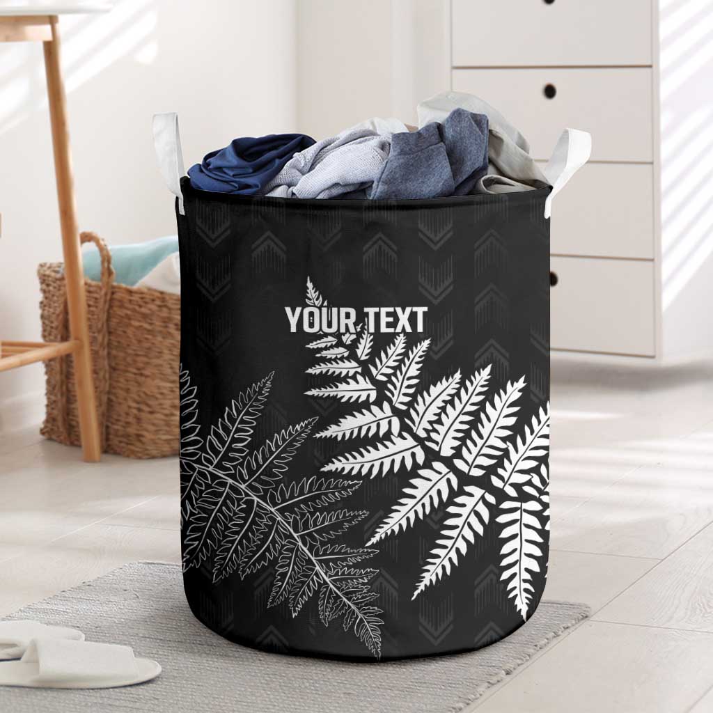 New Zealand Lawn Bowls Personalized Laundry Basket Wrap-Around Silver Fern - Polynesian Pride