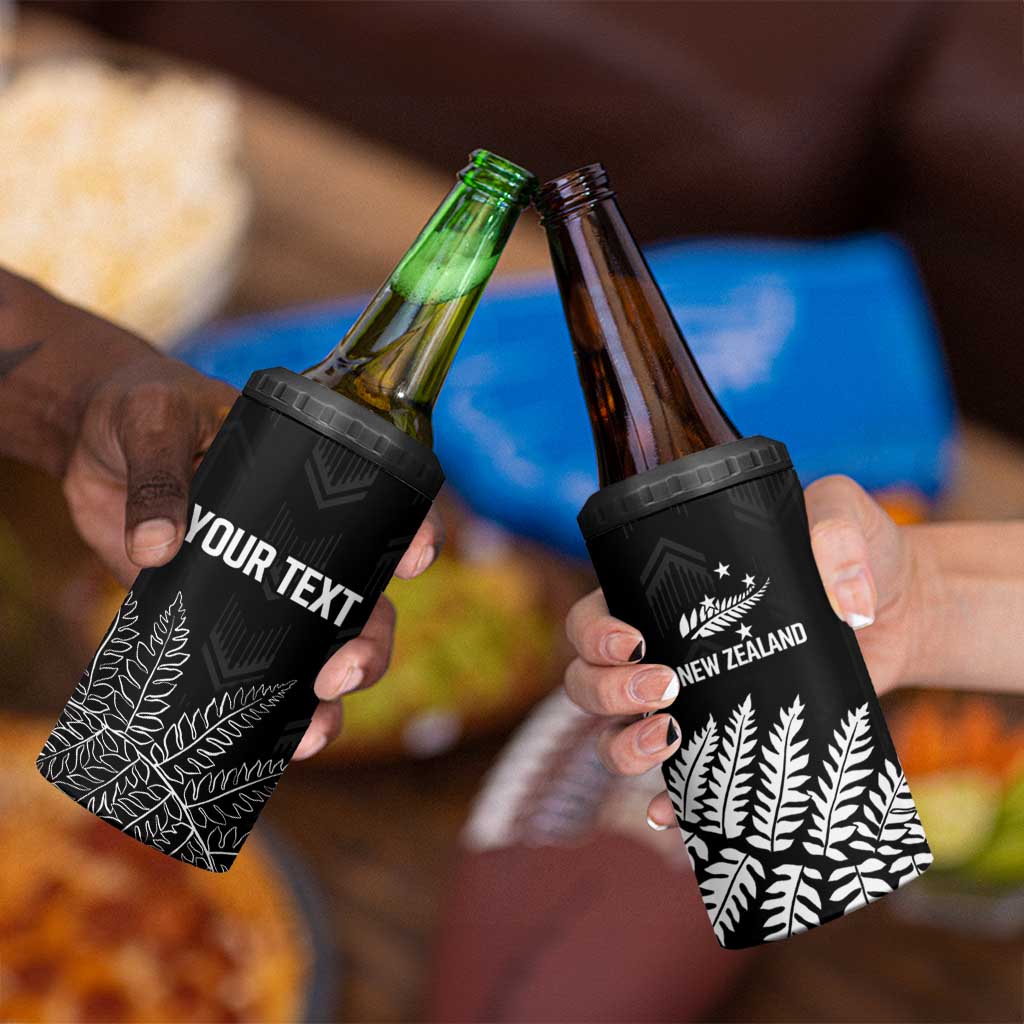 New Zealand Lawn Bowls Personalized 4 in 1 Can Cooler Tumbler Wrap-Around Silver Fern - Polynesian Pride