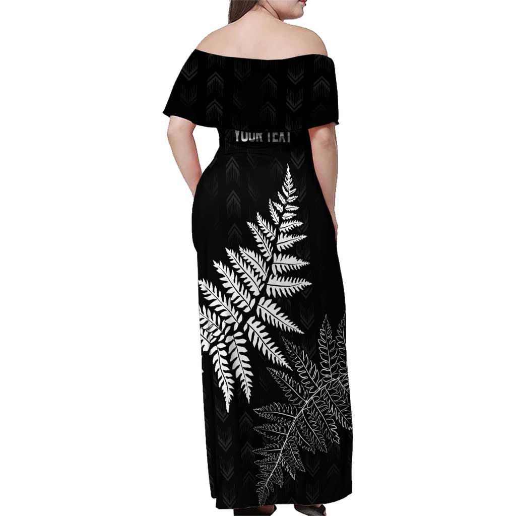 New Zealand Lawn Bowls Personalized Family Matching Off Shoulder Maxi Dress and Hawaiian Shirt Wrap-Around Silver Fern - Polynesian Pride