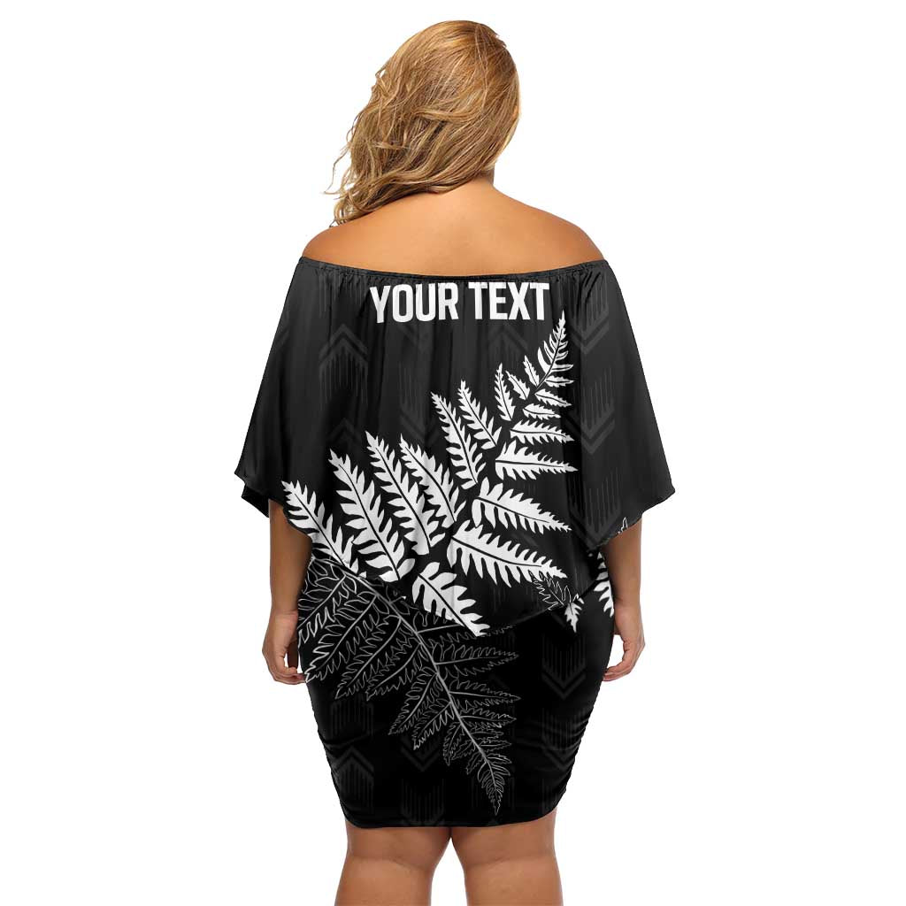 New Zealand Lawn Bowls Personalized Family Matching Off Shoulder Short Dress and Hawaiian Shirt Wrap-Around Silver Fern - Polynesian Pride