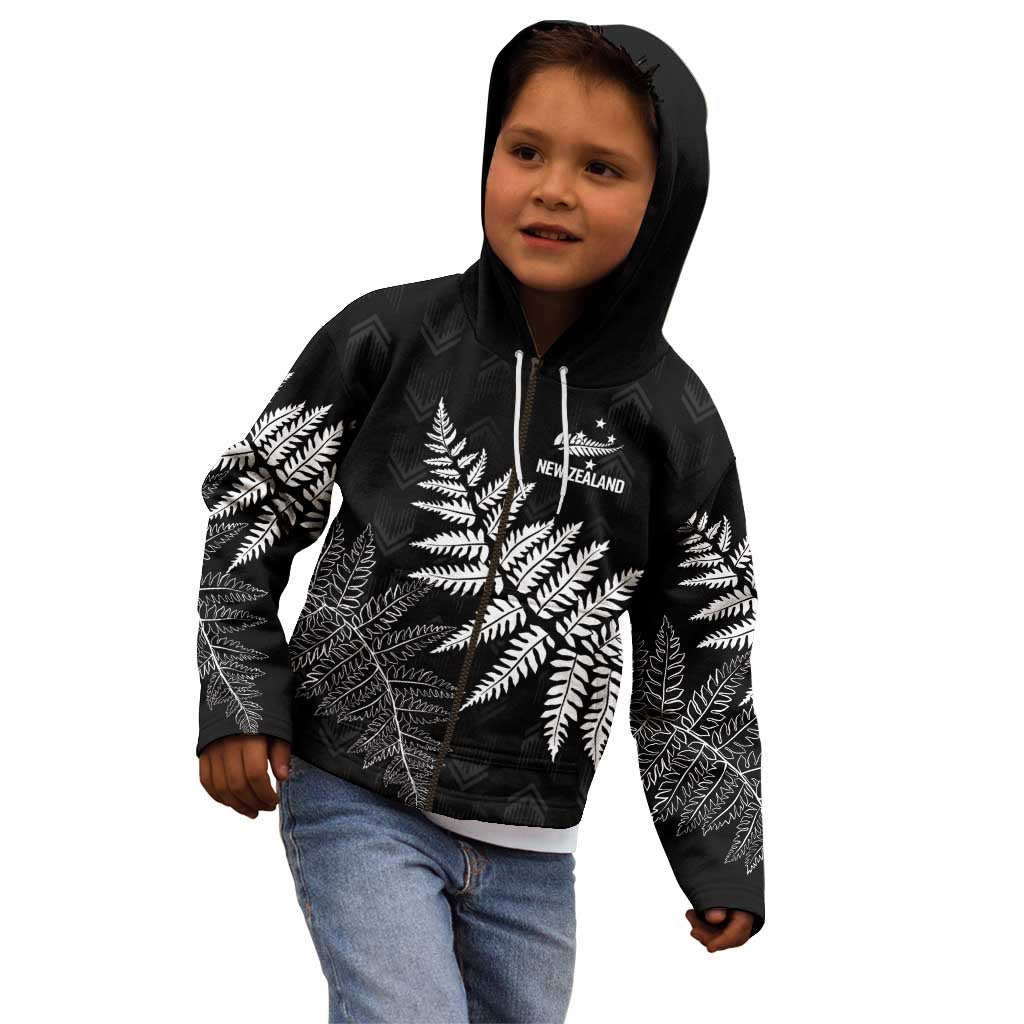 New Zealand Lawn Bowls Personalized Kid Hoodie Wrap-Around Silver Fern - Polynesian Pride