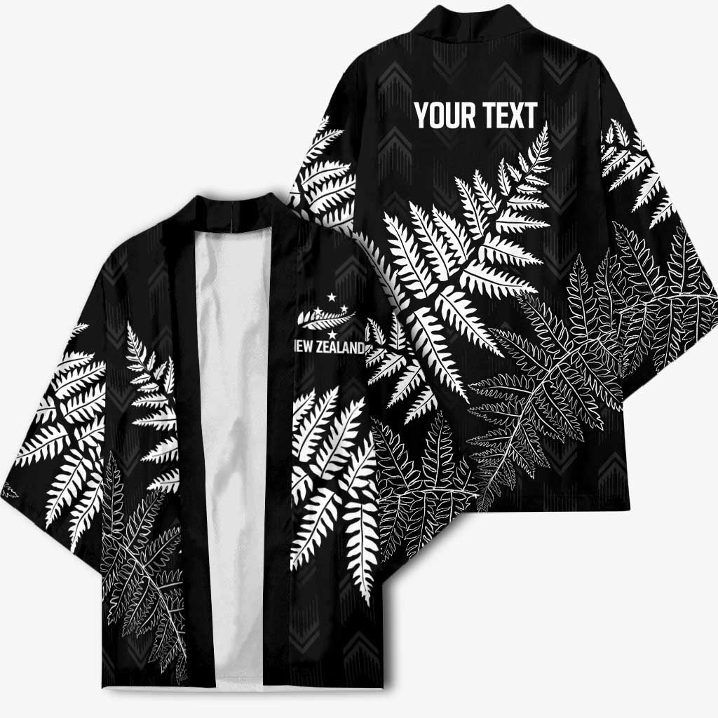 New Zealand Lawn Bowls Personalized Kimono Wrap-Around Silver Fern - Polynesian Pride