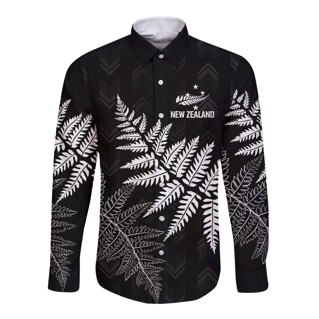 New Zealand Lawn Bowls Personalized Long Sleeve Button Shirt Wrap-Around Silver Fern - Polynesian Pride