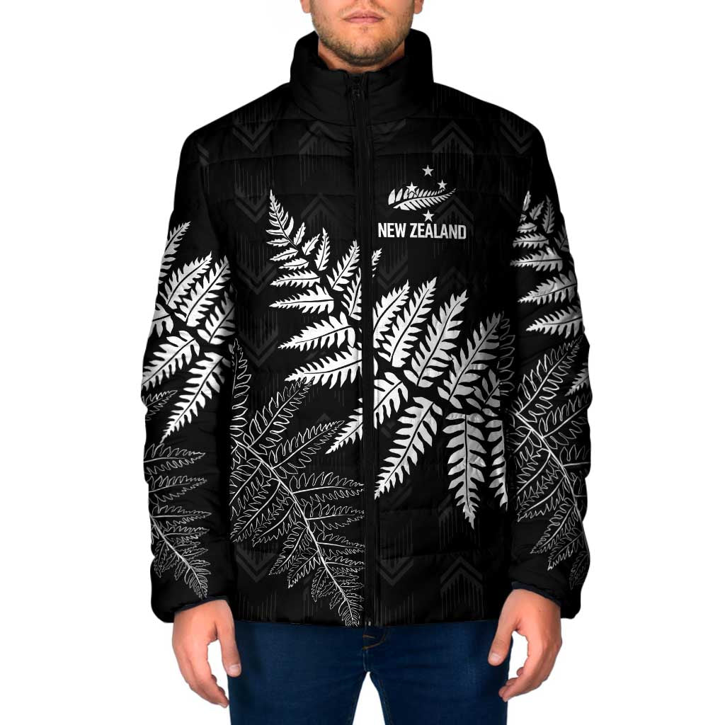 New Zealand Lawn Bowls Personalized Padded Jacket Wrap-Around Silver Fern - Polynesian Pride