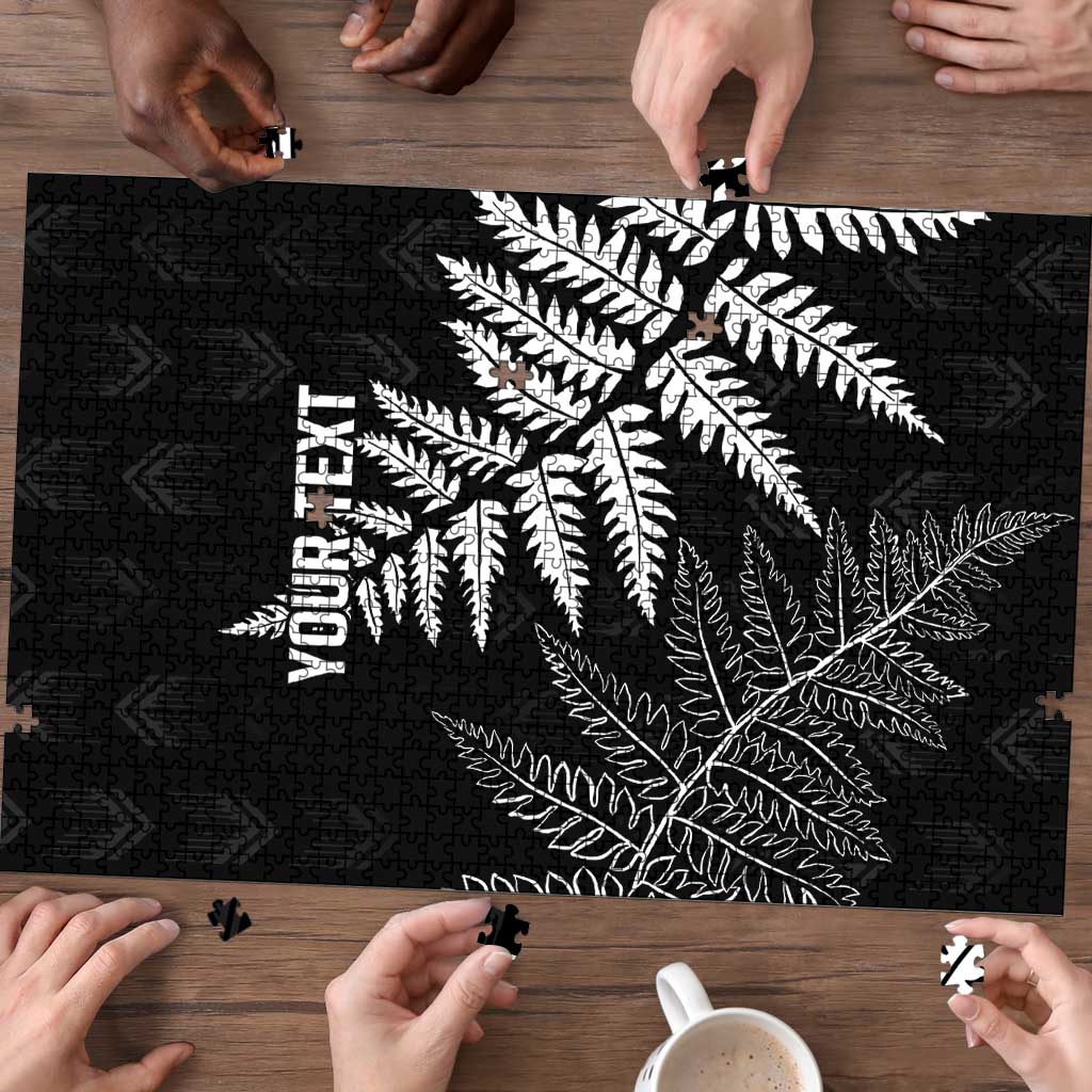 New Zealand Lawn Bowls Personalized Puzzle Wrap-Around Silver Fern - Polynesian Pride