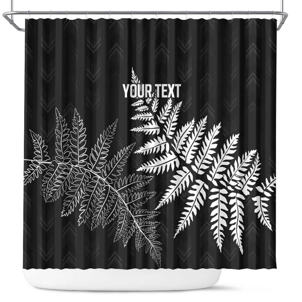 New Zealand Lawn Bowls Personalized Shower Curtain Wrap-Around Silver Fern - Polynesian Pride