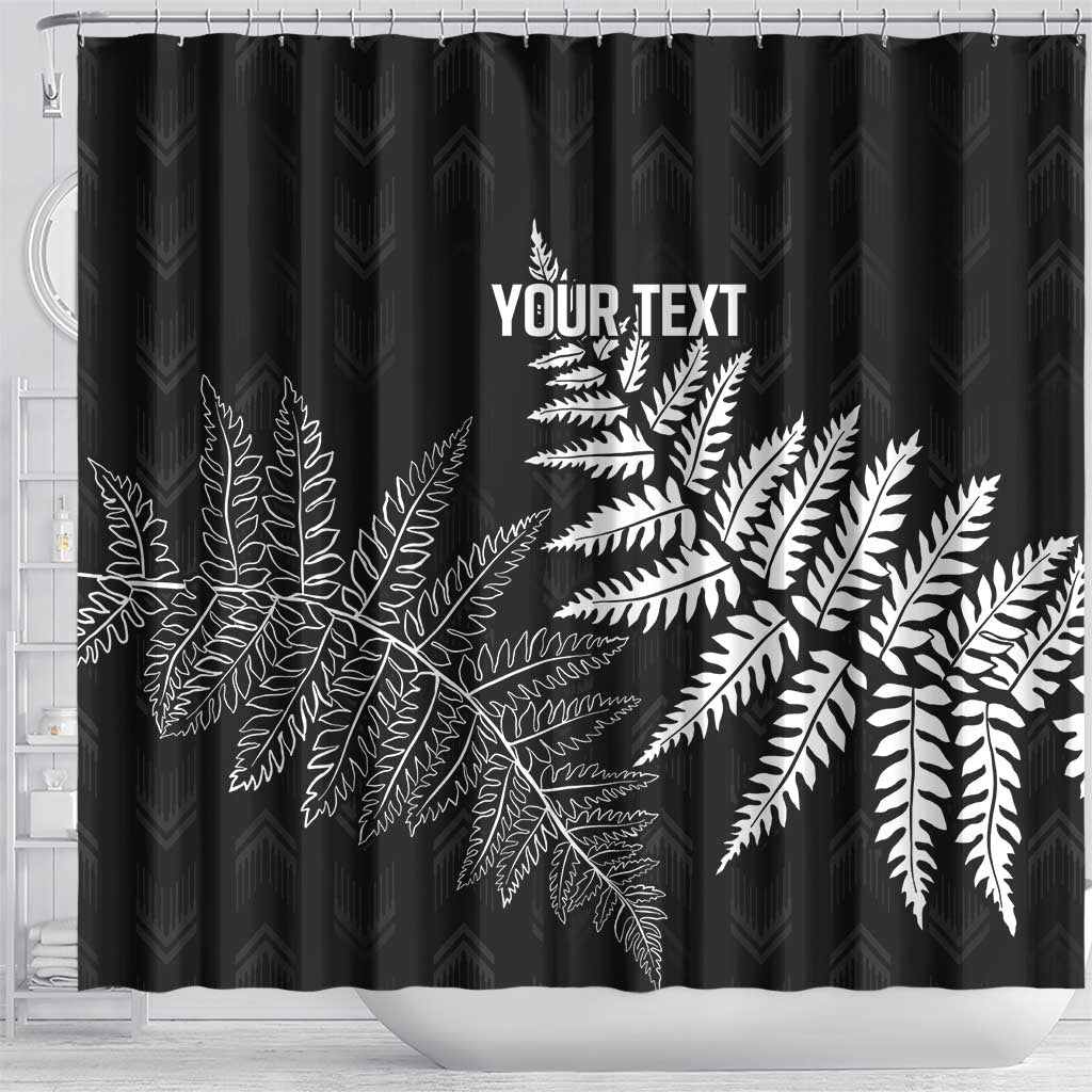 New Zealand Lawn Bowls Personalized Shower Curtain Wrap-Around Silver Fern - Polynesian Pride