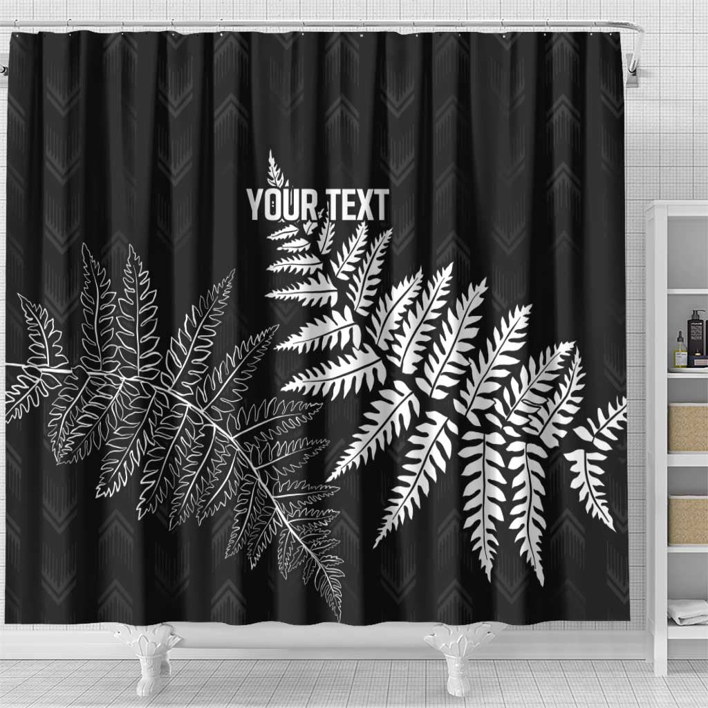 New Zealand Lawn Bowls Personalized Shower Curtain Wrap-Around Silver Fern - Polynesian Pride