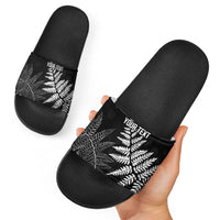New Zealand Lawn Bowls Personalized Slide Sandals Wrap-Around Silver Fern - Polynesian Pride