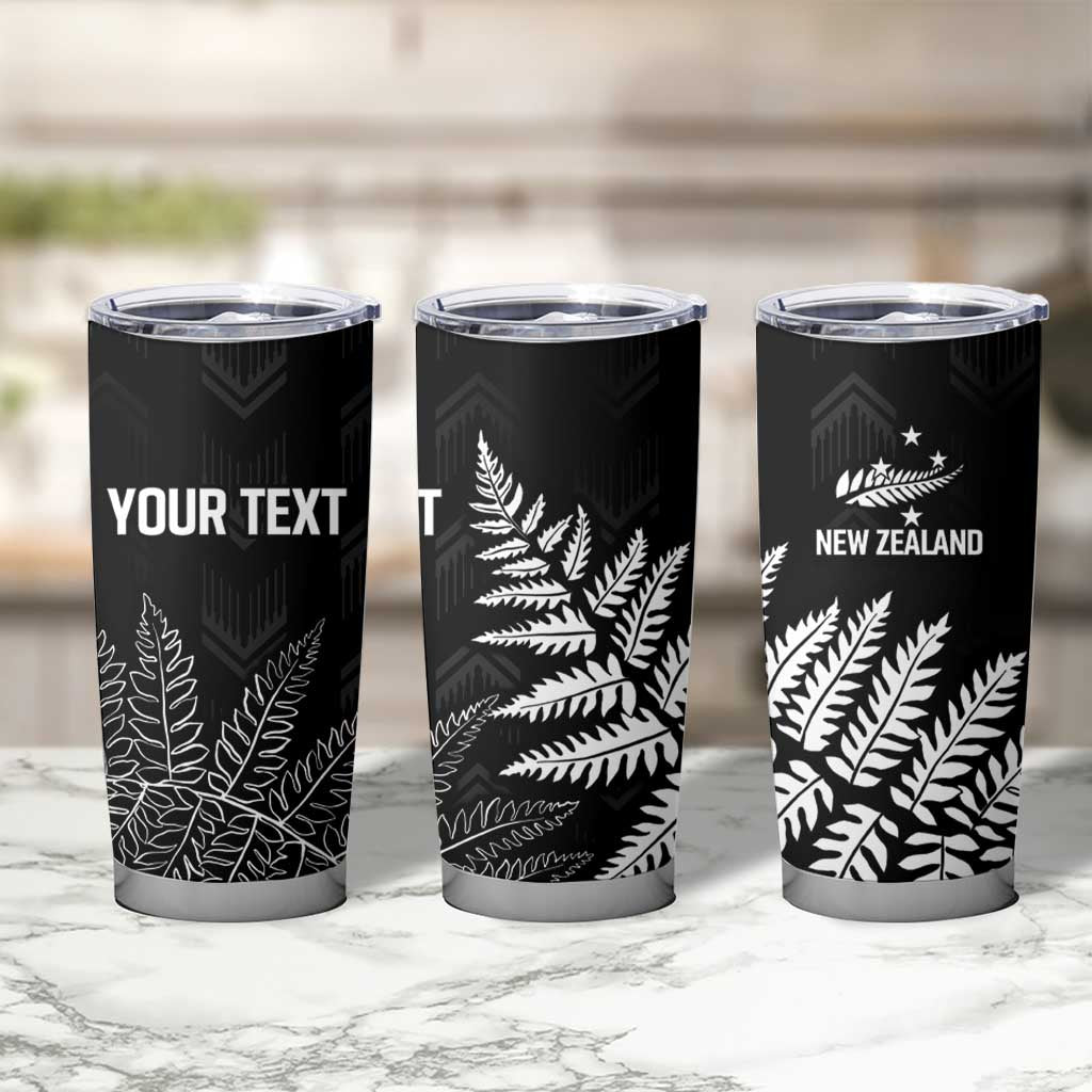 New Zealand Lawn Bowls Personalized Tumbler Cup Wrap-Around Silver Fern - Polynesian Pride