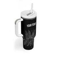 New Zealand Lawn Bowls Personalized Tumbler With Handle Wrap-Around Silver Fern - Polynesian Pride