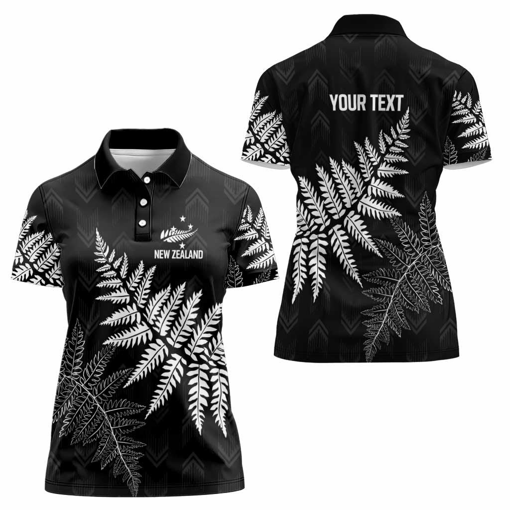 New Zealand Lawn Bowls Personalized Women Polo Shirt Wrap-Around Silver Fern - Polynesian Pride