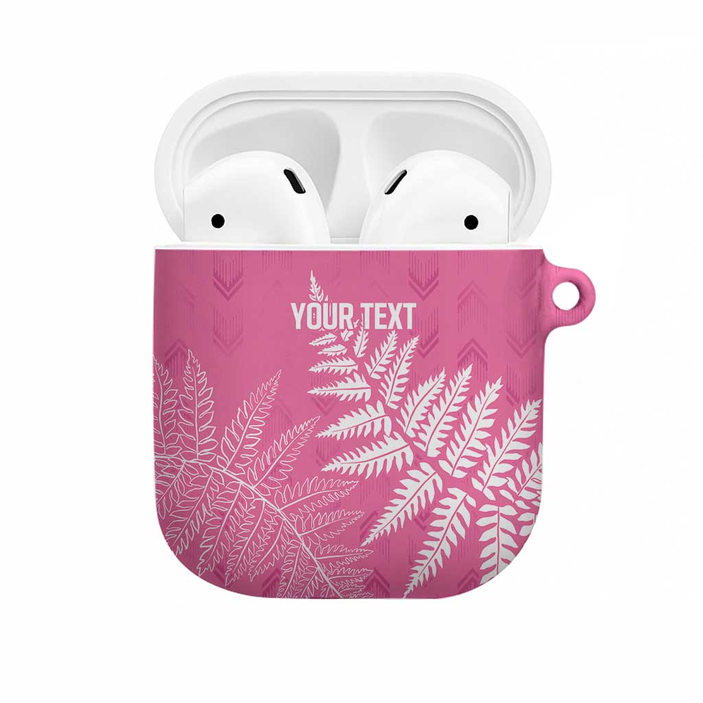 New Zealand Lawn Bowls Breast Cancer Personalized AirPods Case Wrap-Around Silver Fern - Polynesian Pride