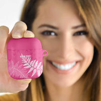 New Zealand Lawn Bowls Breast Cancer Personalized AirPods Case Wrap-Around Silver Fern - Polynesian Pride